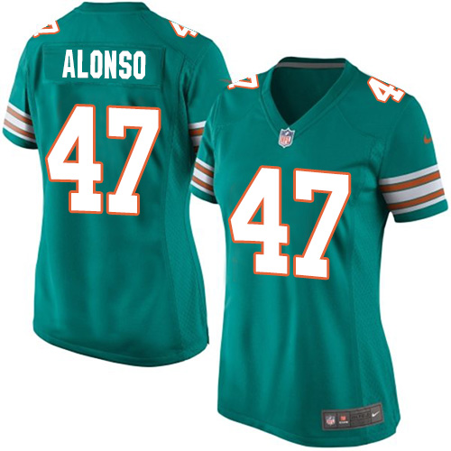 Women's Elite Kiko Alonso Nike Jersey Aqua Green Alternate - #47 NFL Miami Dolphins